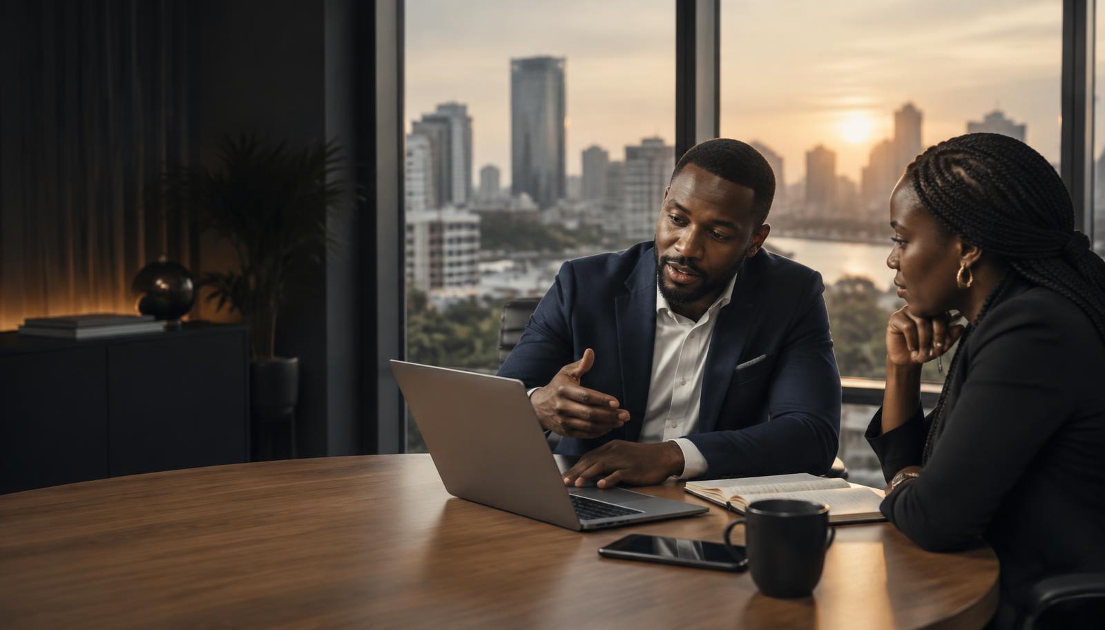 Ashflex consultant reviewing a client's business plan during a consultation